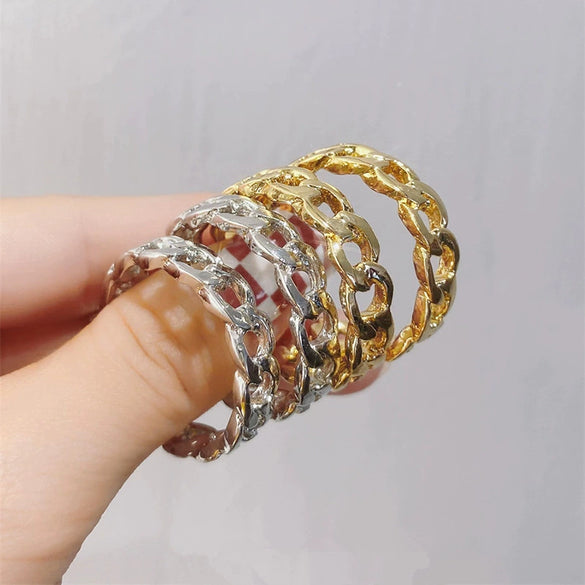 Wholesale Earrings Copper Geometric Hollow Chain Metal Ring Electroplated