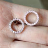 Wholesale Earrings Copper Geometric Hollow Circle Zircon Lovely Style