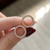 Wholesale Earrings Copper Geometric Hollow Circle Zircon Lovely Style