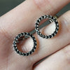 Wholesale Earrings Copper Geometric Hollow Circle Zircon Lovely Style
