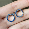 Wholesale Earrings Copper Geometric Hollow Circle Zircon Lovely Style