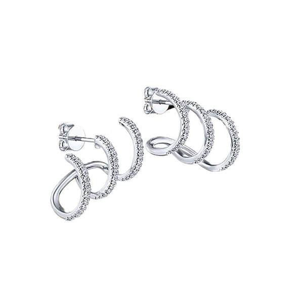 Wholesale Earrings Copper Geometric Inlaid Zircon Unisex Style