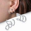 Wholesale Earrings Copper Geometric Inlaid Zircon Unisex Style