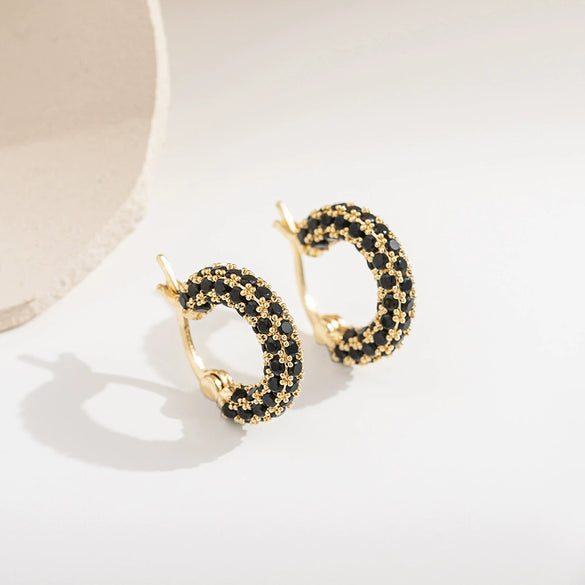 Wholesale Earrings Copper Geometric Inlaid Zircon Unisex