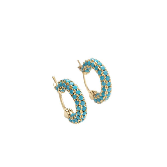 Wholesale Earrings Copper Geometric Inlaid Zircon Unisex