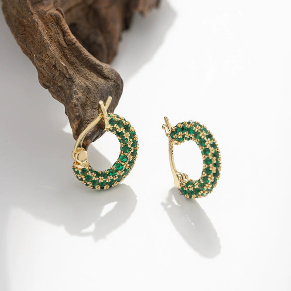 Wholesale Earrings Copper Geometric Inlaid Zircon Unisex