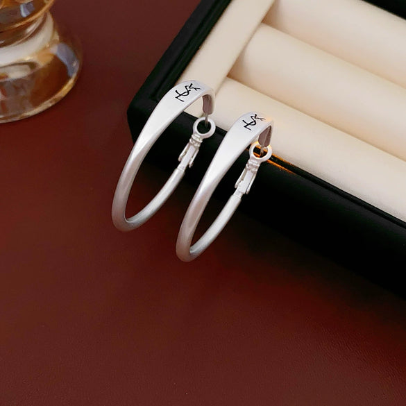 Wholesale Earrings Copper Geometric Letter Electroplated Highend For Women