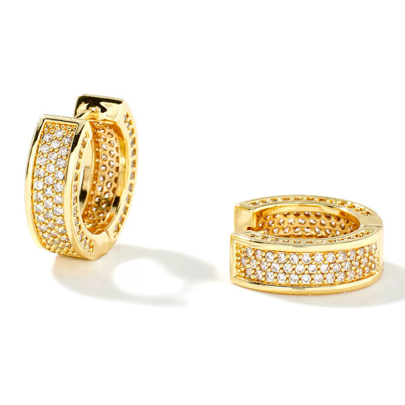 Wholesale Earrings Copper Geometric Microinlaid Zircon Elegant Simple Niche Design Women's