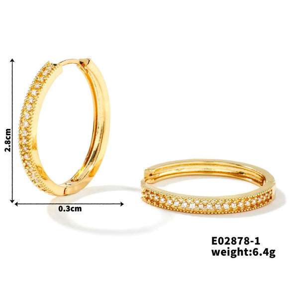 Wholesale Earrings Copper Geometric Microinlaid Zircon Elegant Simple Niche Design Women's