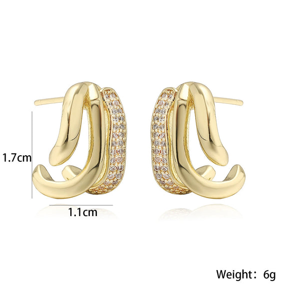 Wholesale Earrings Copper Geometric Micropaved For Women