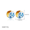 Wholesale Earrings Copper Geometric Oil Drop Enamel Style