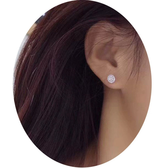 Wholesale Earrings Copper Geometric Oval Zircon Set