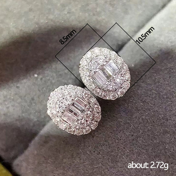 Wholesale Earrings Copper Geometric Oval Zircon Set