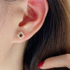 Wholesale Earrings Copper Geometric Retro Imitation Red Corundum Zircon For Women