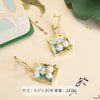 Wholesale Earrings Copper Geometric Retro Oil Painting Style Electroplating For Women
