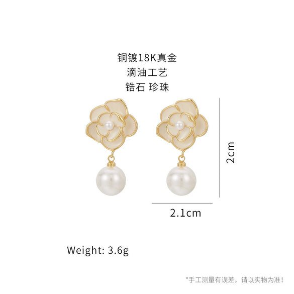 Wholesale Earrings Copper Geometric Retro Oil Painting Style Electroplating For Women