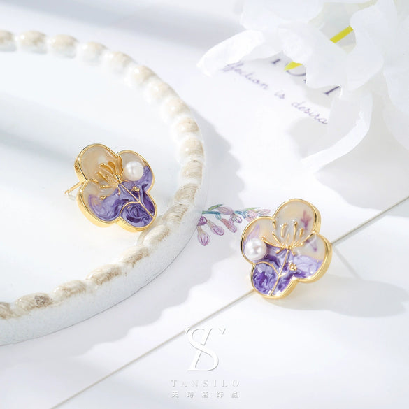 Wholesale Earrings Copper Geometric Retro Oil Painting Style Electroplating For Women