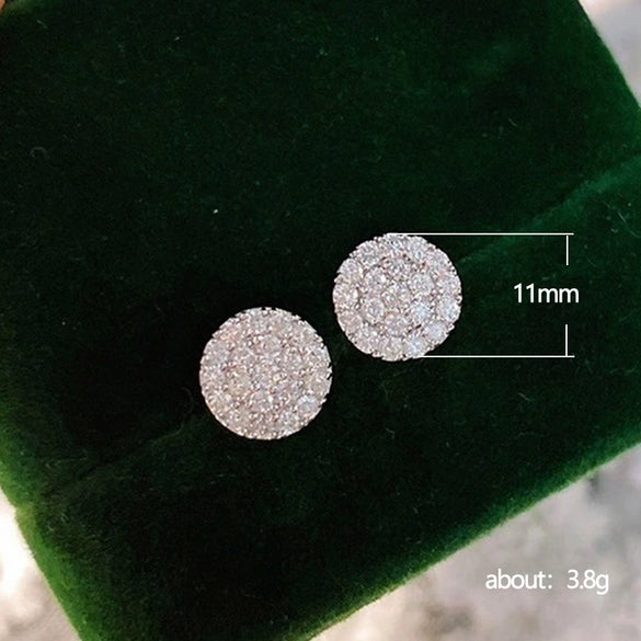 Wholesale Earrings Copper Geometric Round Zircon For Women Students