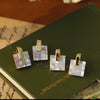 Wholesale Earrings Copper Geometric Square Shell Stitching Retro Style Electroplated