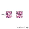 Wholesale Earrings Copper Geometric Square Zircon Women's Jewelry Set With Precious Stones