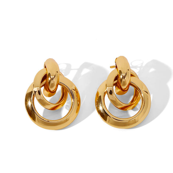 Wholesale Earrings Copper Geometric Style Electroplated For Women