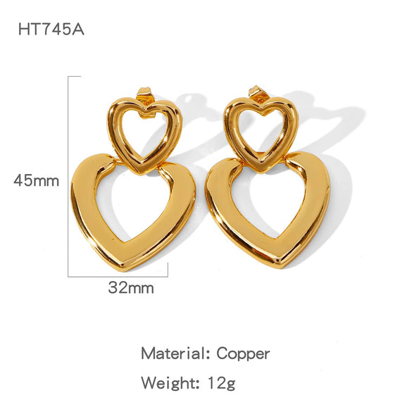 Wholesale Earrings Copper Geometric Style Electroplated For Women