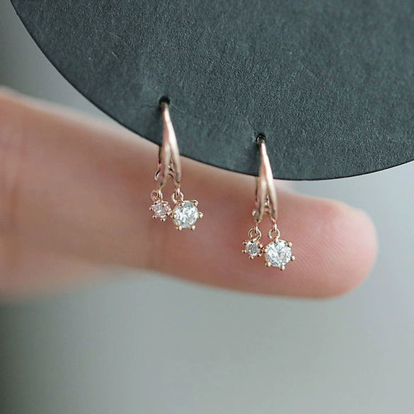 Wholesale Earrings Copper Geometric Zircon Flowers