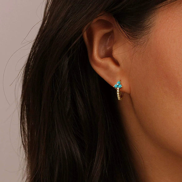 Wholesale Earrings Copper Geometric Zirconia Inlay Women's Light Luxury Business Style
