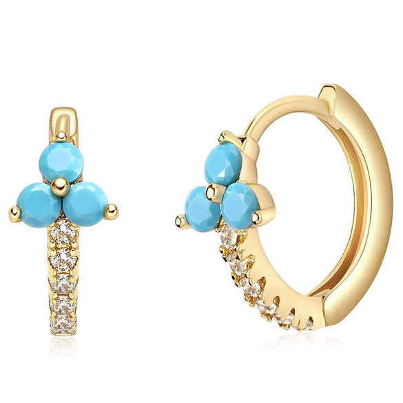 Wholesale Earrings Copper Geometric Zirconia Inlay Women's Light Luxury Business Style