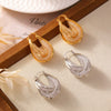 Wholesale Earrings Copper Glass Ushape Geometric Electroplating Design