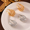 Wholesale Earrings Copper Glass Ushape Geometric Electroplating Design