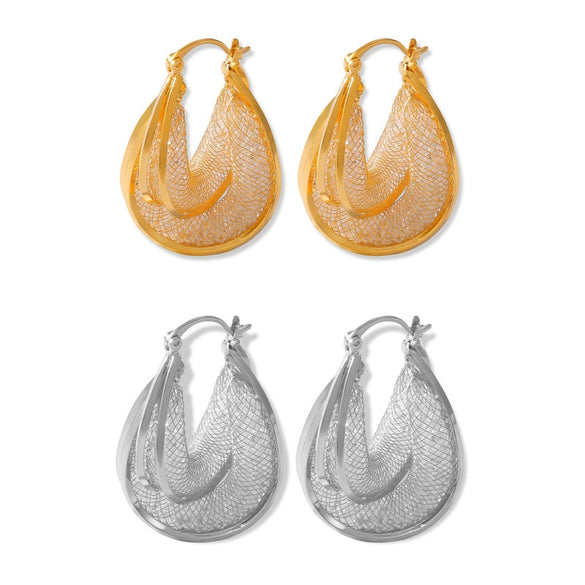 Wholesale Earrings Copper Glass Ushape Geometric Electroplating Design