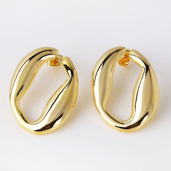 Wholesale Earrings Copper Gold Plated Geometric Irregular Love Style