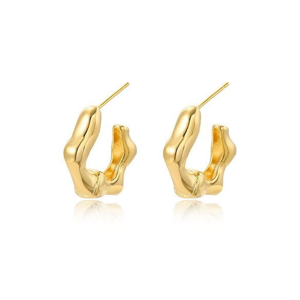 Wholesale Earrings Copper Gold Plated Geometric Irregular Love Style