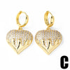 Wholesale Earrings Copper Gold Plated Heartshaped Simple Style
