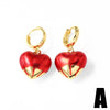 Wholesale Earrings Copper Gold Plated Heartshaped Simple Style