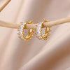 Wholesale Earrings Copper Gold Plated Inlaid With Artificial And Semiprecious Stones Electroplating Versatile Style