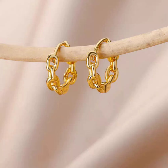 Wholesale Earrings Copper Gold Plated Inlaid With Artificial And Semiprecious Stones Electroplating Versatile Style