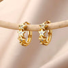 Wholesale Earrings Copper Gold Plated Inlaid With Artificial And Semiprecious Stones Electroplating Versatile Style