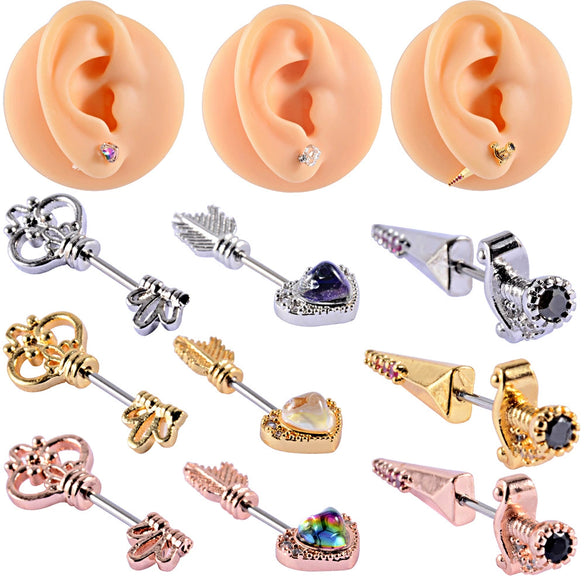Wholesale Earrings Copper Gold Rose Gold Silver Electroplated With Arrow Heart Geometric Letter Number Text Patterns