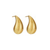 Wholesale Earrings Copper Goldplated Dropshaped Carved Line For Women