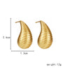 Wholesale Earrings Copper Goldplated Dropshaped Carved Line For Women