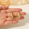Wholesale Earrings Copper Goldplated Dropshaped Carved Line For Women