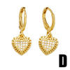 Wholesale Earrings Copper Heart Shape Electroplated Design For Women