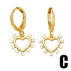 Wholesale Earrings Copper Heart Shape Electroplated Design For Women