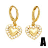 Wholesale Earrings Copper Heart Shape Electroplated Design For Women