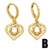 Wholesale Earrings Copper Heart Shape Electroplated Design For Women