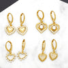 Wholesale Earrings Copper Heart Shape Electroplated Design For Women