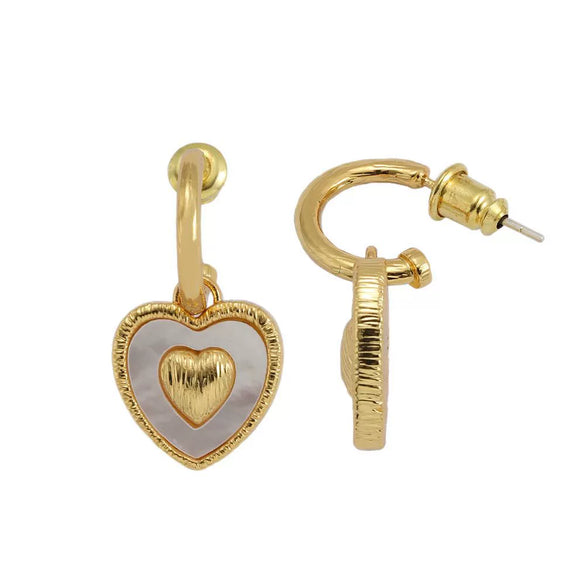 Wholesale Earrings Copper Heart Shape Retro Light Luxury Electroplating For Women