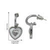 Wholesale Earrings Copper Heart Shape Retro Light Luxury Electroplating For Women